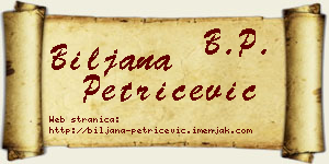 Biljana Petričević vizit kartica